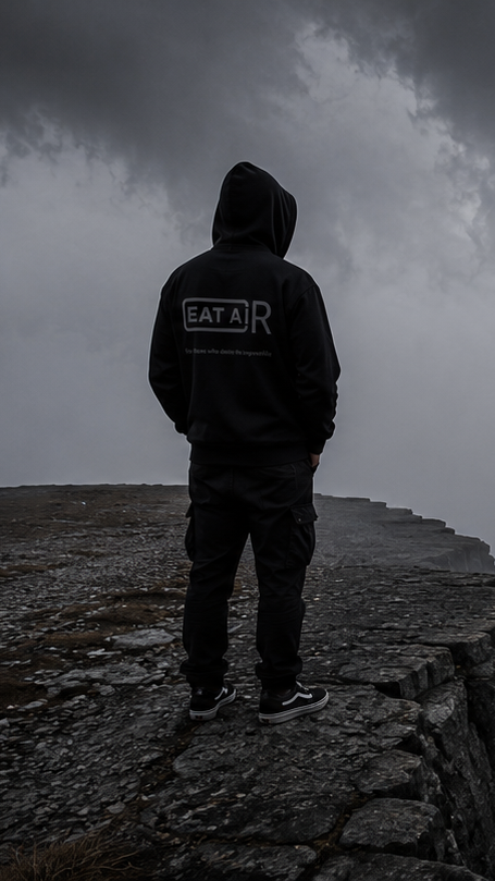A lone figure at the cliff's edge — IWANTTOEATAIR