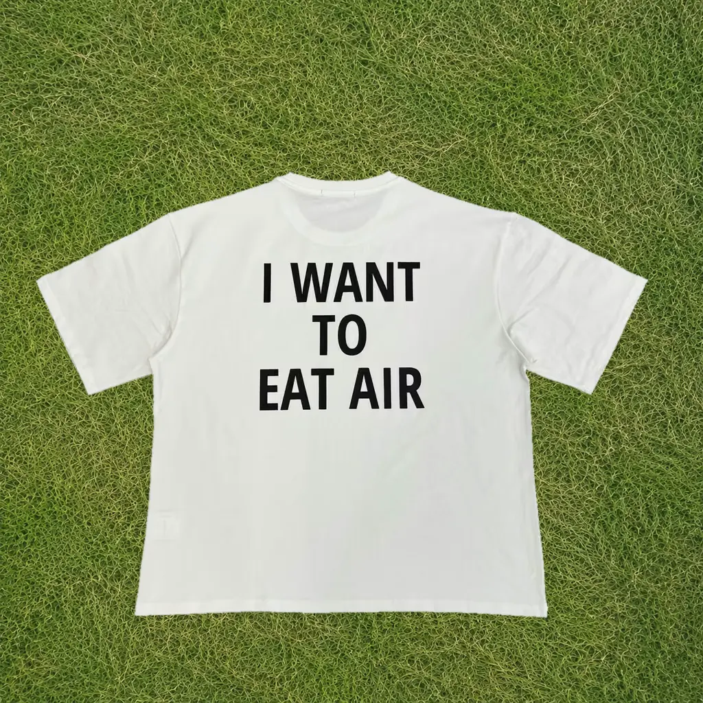 Back of the IWANTTOEATAIR heavyweight T-shirt