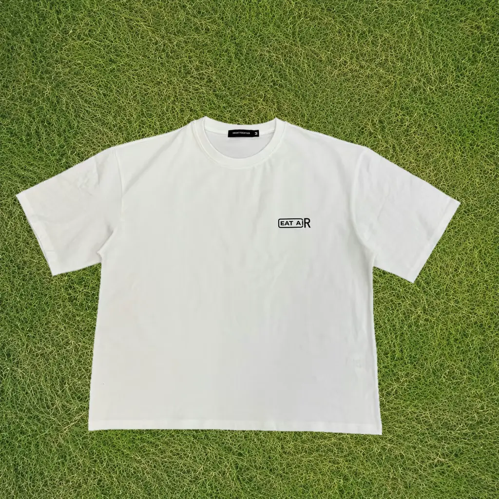 Front of the IWANTTOEATAIR heavyweight T-shirt